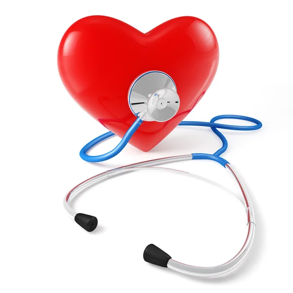 听诊器心脏 — 图库照片