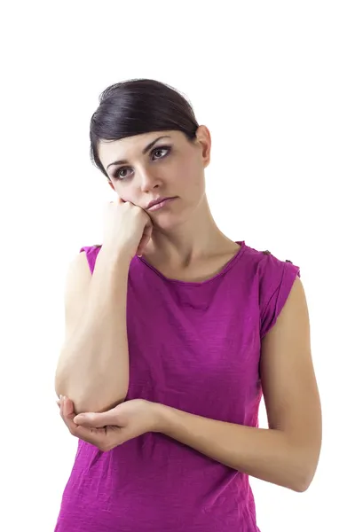 Worried brown-haired girl — Stock Photo, Image