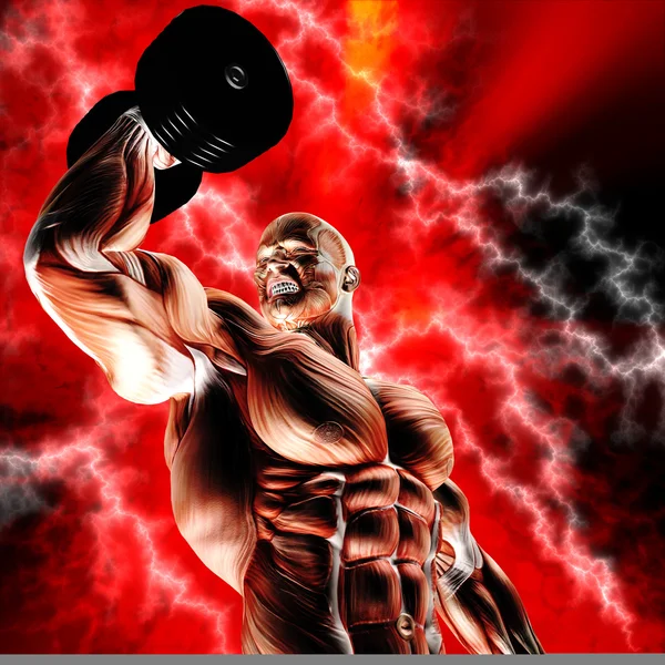 Muscular Pose 1 con camino de recorte — Foto de Stock
