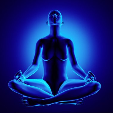 yoga Lotus pozisyonu kırpma yolu isteğe bağlı backgro oturan kadın