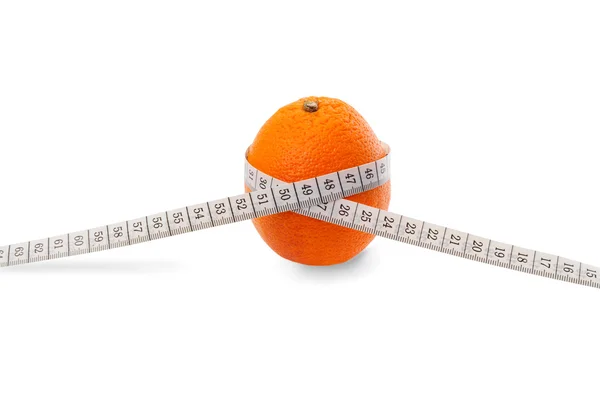 Orange with centimeter — Stock Photo, Image
