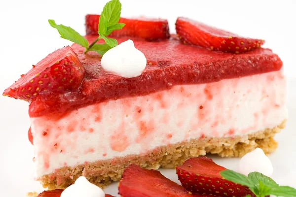 芝士蛋糕安利草莓 — 图库照片