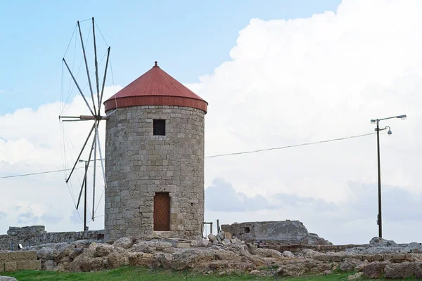 Yel değirmenleri, Yunanistan — Stok fotoğraf