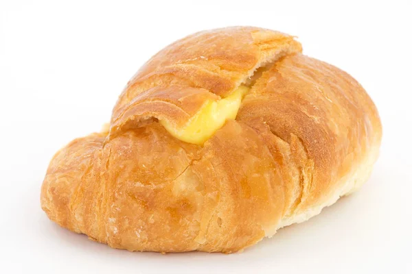 Croissant mit Sahne — Stockfoto