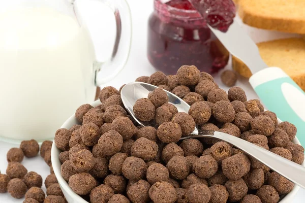 Milch und Schokolade Müsli — Stockfoto