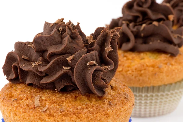 Cupcakes with chocolate ganache — Stock Photo, Image