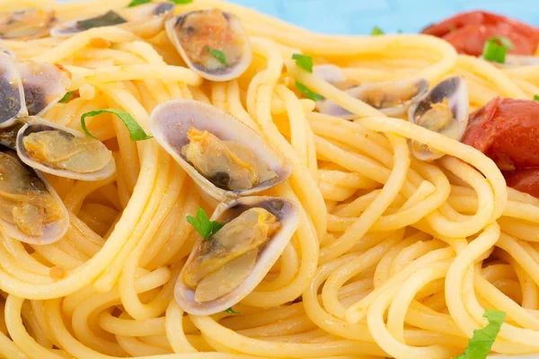 Spaghetti met venusschelpen — Stockfoto