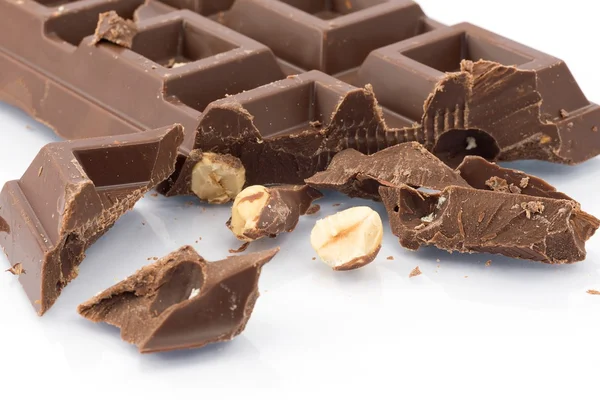Mlecznej czekolady i orzechów laskowych — Zdjęcie stockowe