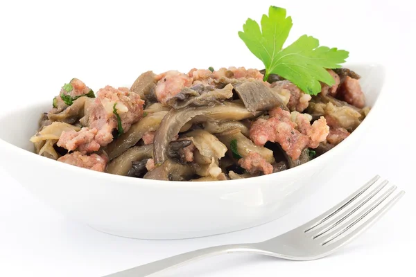 Funghi e salsicce — Foto Stock