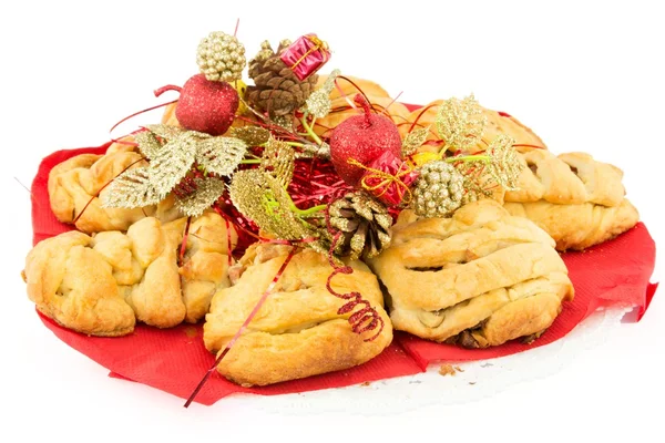 Biscoitos com salsicha e cogumelos — Fotografia de Stock