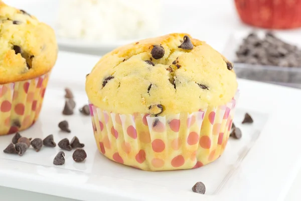 Muffin med ricotta och choklad — Stockfoto