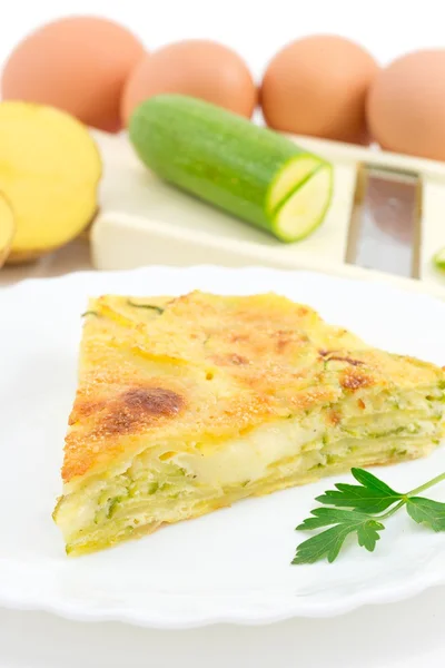 Rustikale Torte mit Gemüse — Stockfoto