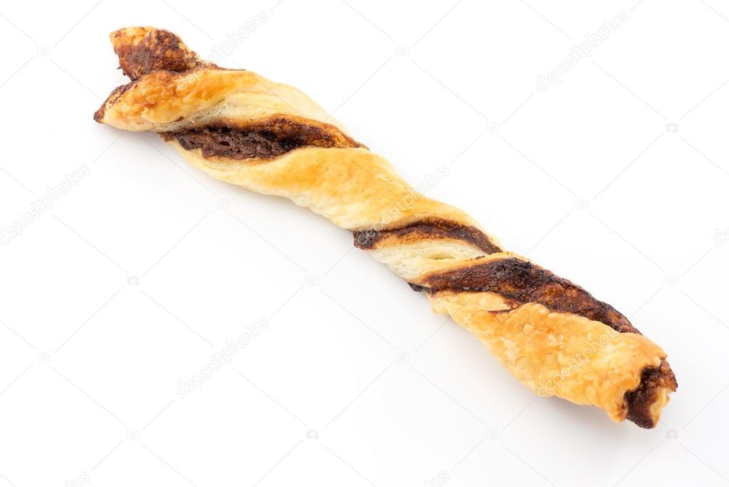 Hanks of puff pastry with chocolate