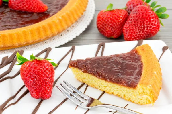 Çilek reçeli ile tart — Stok fotoğraf