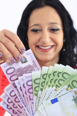 güzel bir kadın para ile