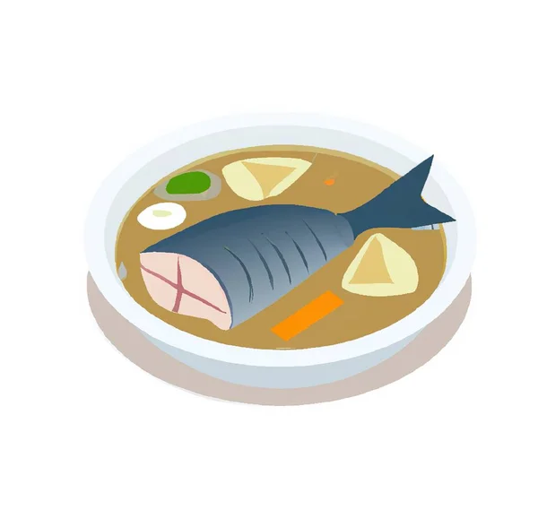 Fish Soup Digital Art Isolated — Stock Photo, Image