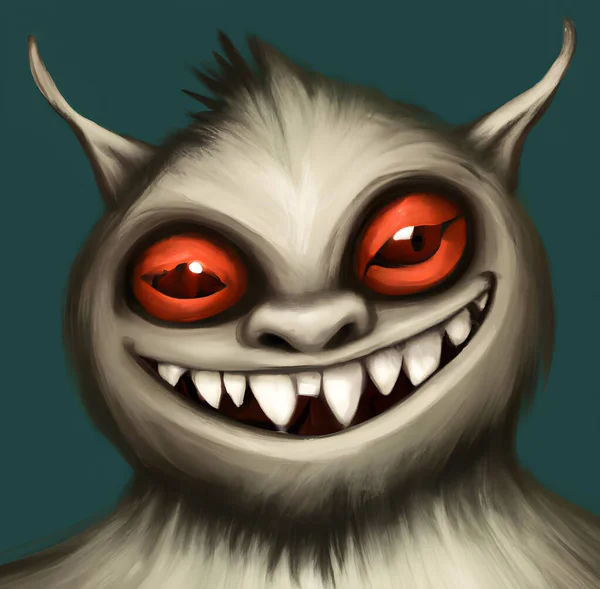 Ilustración Monstruo Peludo Sonriente Mascota —  Fotos de Stock