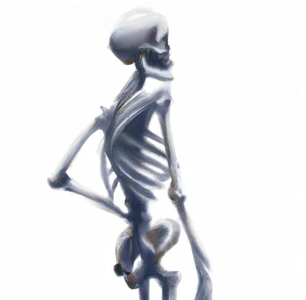 Иллюстрация Скелета Изолированного Белом — стоковое фото
