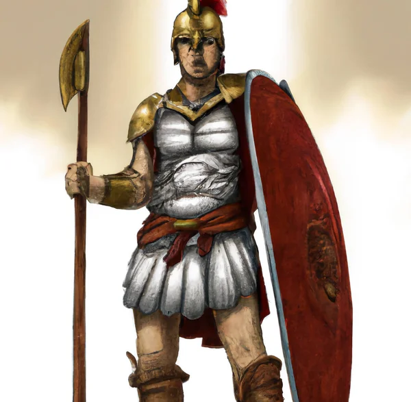 Иллюстрация Римского Солдата Доспехах — стоковое фото