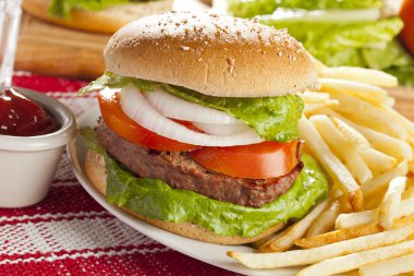 Organik ev yapımı hamburger