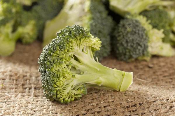 Čerstvé zelené organické brokolice — Stock fotografie