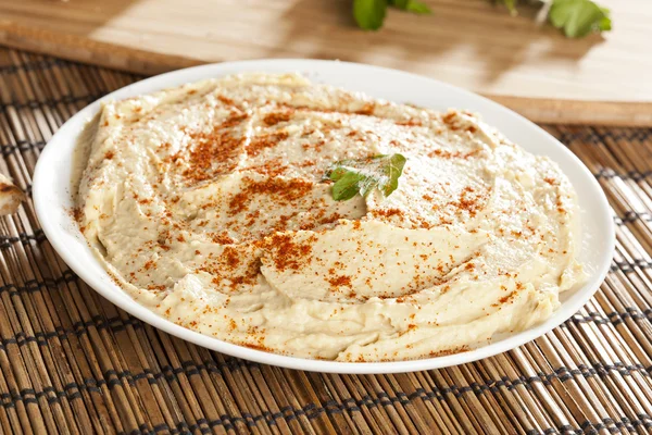 Fresh Made Organic Hummus — Stock Photo, Image