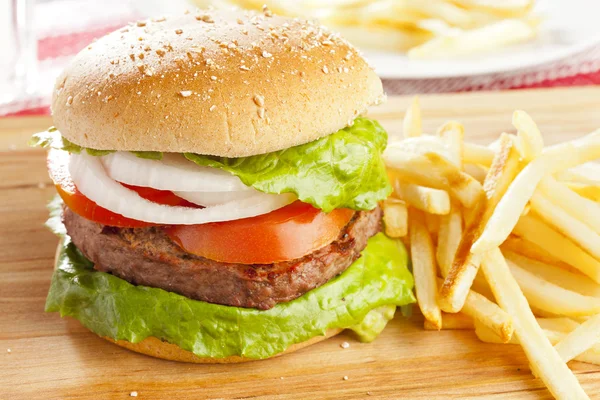 Homemade Organic Hamburger — Stock Photo, Image