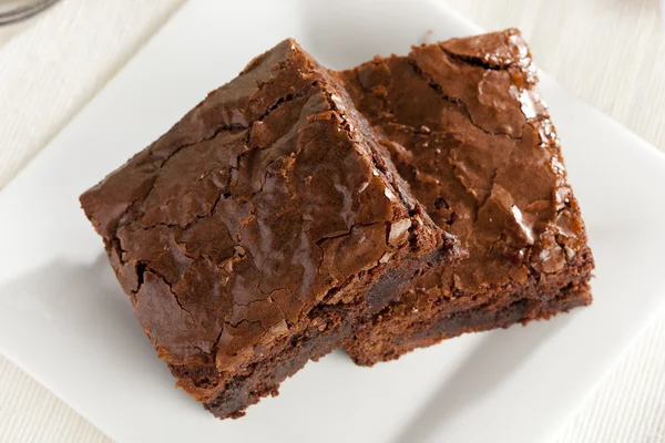 Frische hausgemachte Schokolade Brownie — Stockfoto