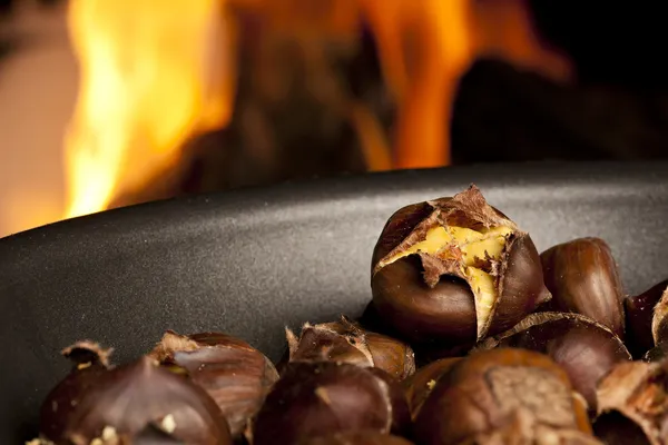 Castañas Marrones Ecológicas Asado — Foto de Stock