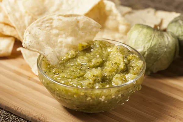 Fresh Homemade Salsa Verde — Stock Photo, Image