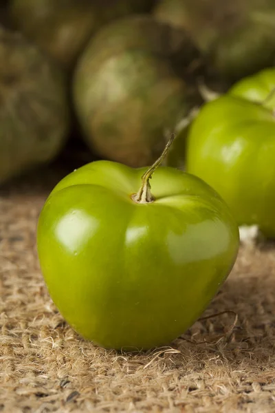 Зеленый органический томатилло — стоковое фото