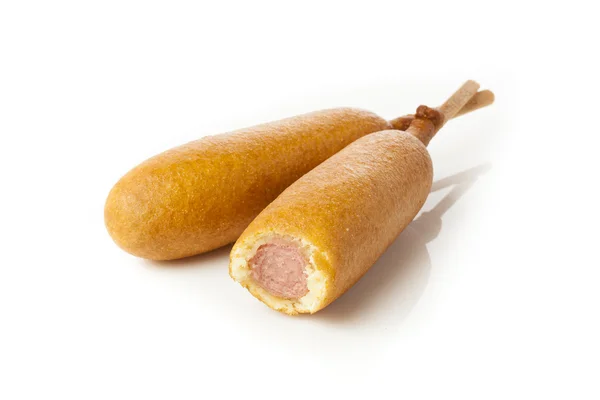 Organic CornDog on a stick — Stock Photo, Image