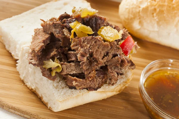 Juicy Homemade Italian Beef Sandwich — Stock Photo, Image