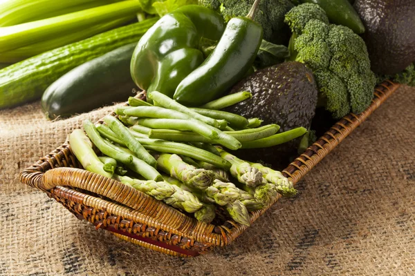 Group of Fresh Organic Assorted Green Vegetables — Stock Photo, Image