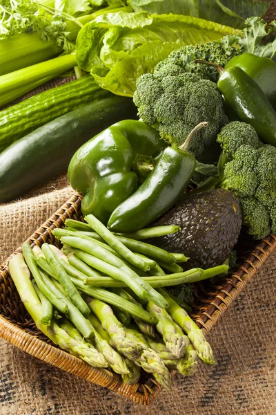 Group of Fresh Organic Assorted Green Vegetables — Stock Photo, Image