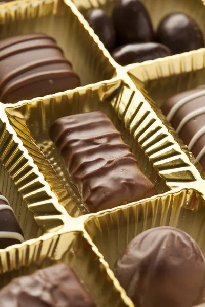 チョコレートの詰め合わせボックス — ストック写真
