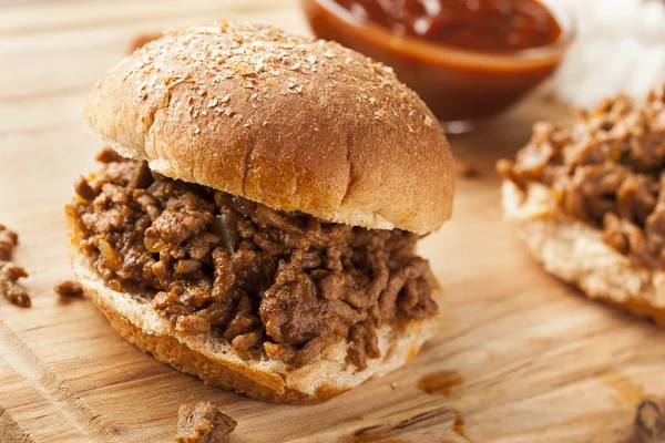 Sloppy Barbecue Beef Sandwich — Stock Photo, Image