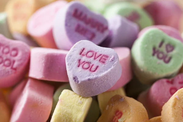 Colorful Conversation Hearts Candy — Stock Photo, Image