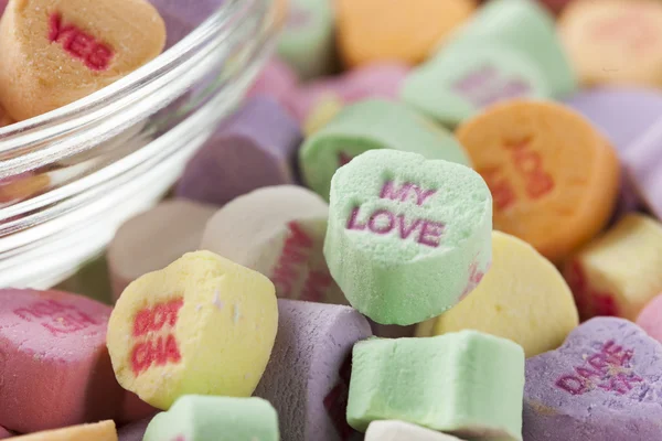 Colorful Conversation Hearts Candy — Stock Photo, Image