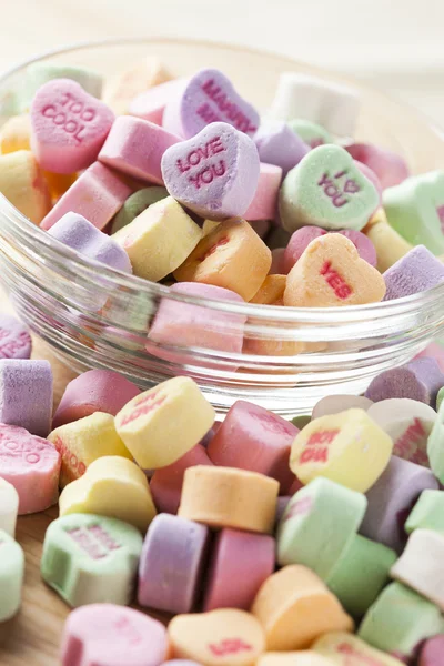 Colorful Conversation Hearts Candy — Stock Photo, Image