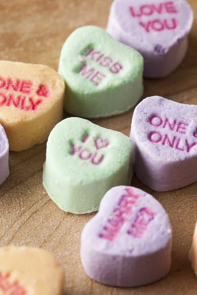 Colorful Conversation Hearts Candy — Stock Photo, Image