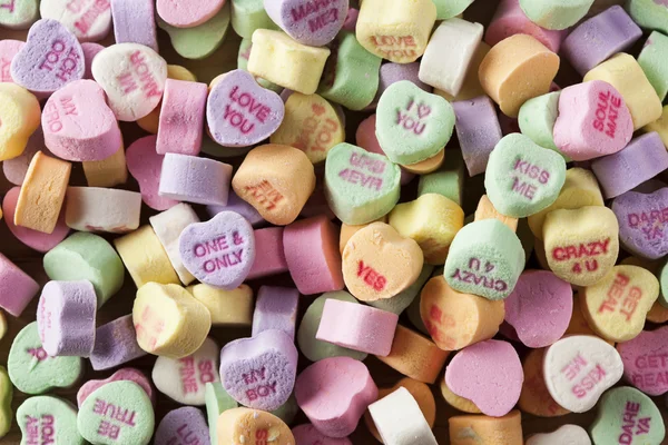 Colorful Conversation Hearts Candy — Stock Photo, Image