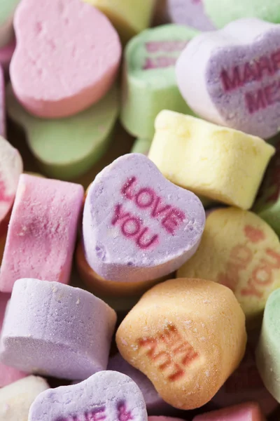 Colorful Conversation Hearts Candy — Stock Photo, Image