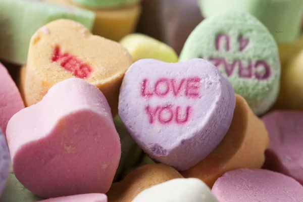 Colorful Conversation Hearts Candy — Stock Photo, Image