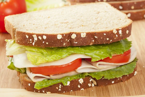 Friss házi pulyka szendvics — Stock Fotó