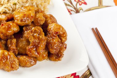 ev yapımı portakal tavuk pilav ile