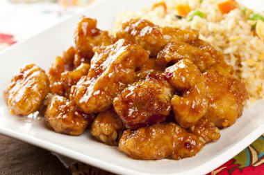 ev yapımı portakal tavuk pilav ile