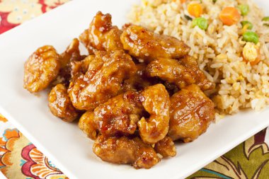 ev yapımı portakal tavuk pilav ile