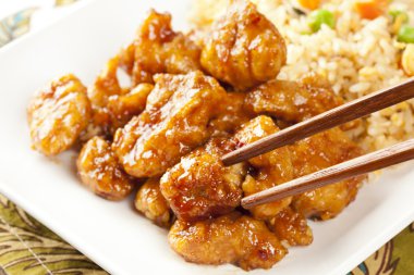 ev yapımı portakal tavuk pilav ile