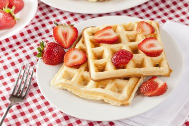 taze ev yapımı Belçika waffle